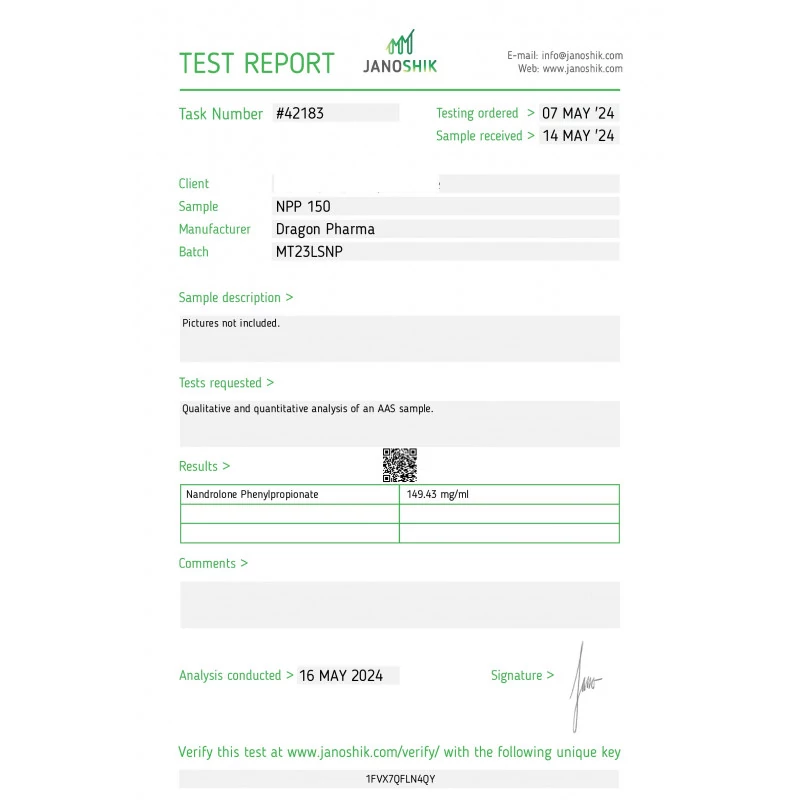 npp 150 laboratory test report